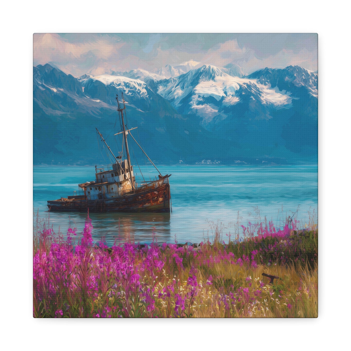 Abandoned Ship — Wildflower Cove Canvas Wall Art