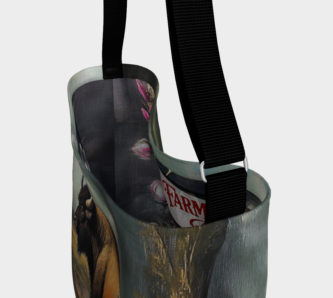Wild Buffalo & Rose Tote Bag | Western Farmhouse Carry-All