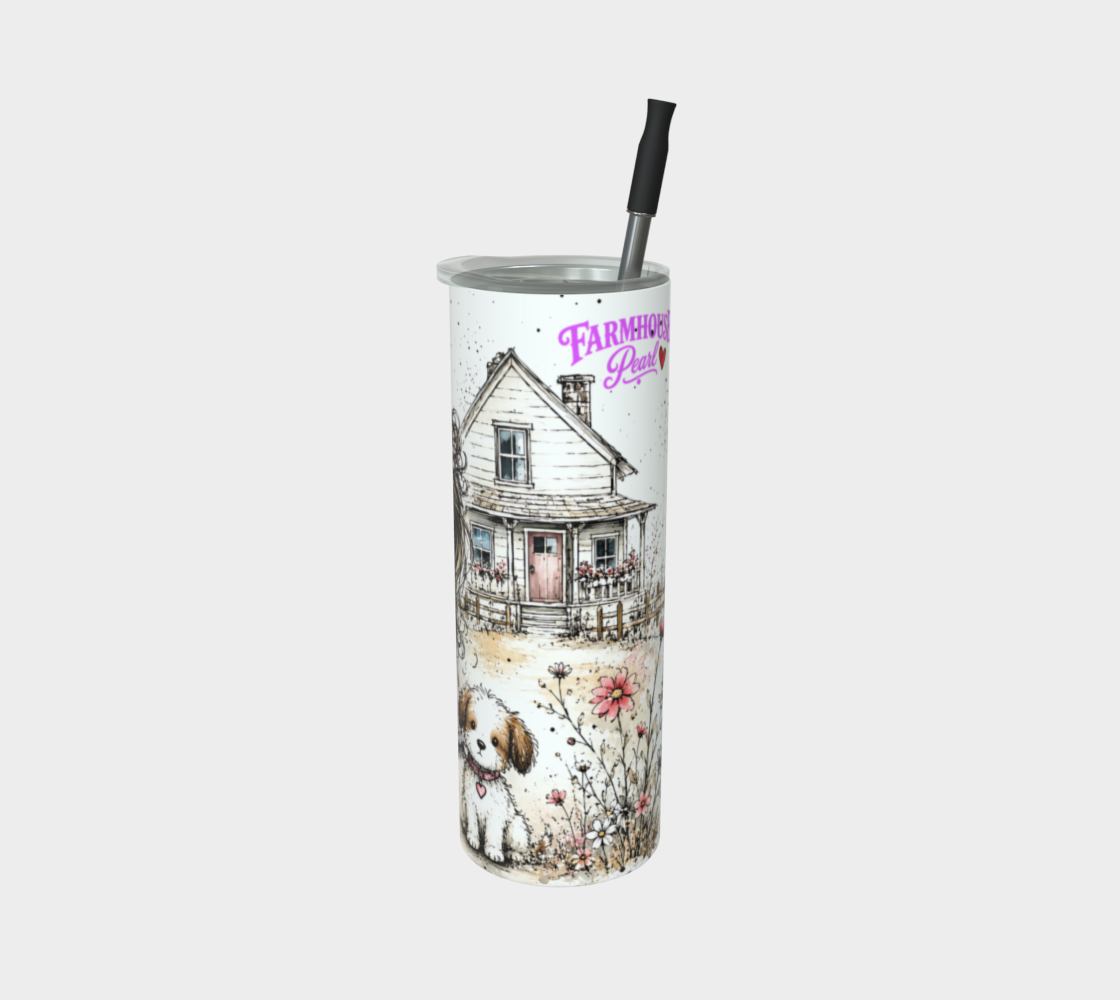Prairie Girl & Dog Stainless Steel Tumbler | Farmhouse Drinkware