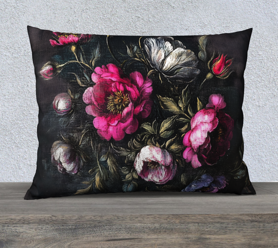Rose Garden Lumbar Pillow Case | Floral Farmhouse Home Accent
