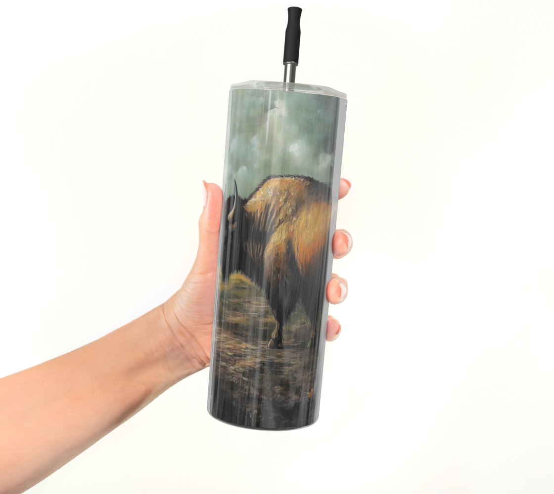 Buffalo & Roses Stainless Steel Tumbler | Western Farmhouse Drinkware
