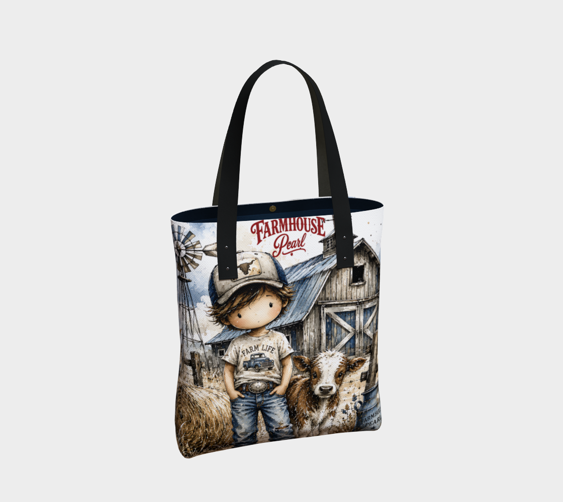 Farm Boy Life Tote Bag | Farmhouse Kids Carry-All