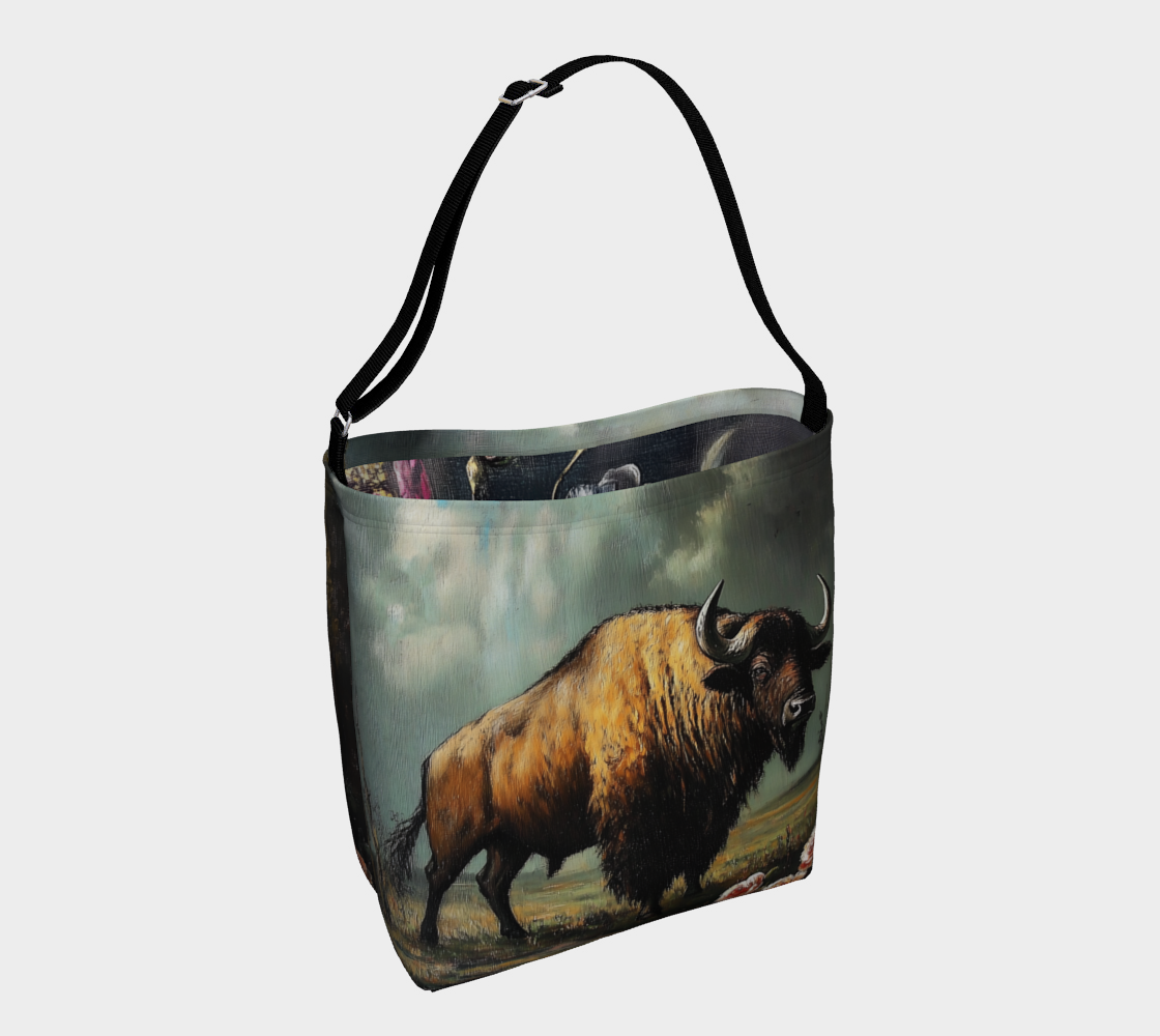 Wild Buffalo & Rose Tote Bag | Western Farmhouse Carry-All