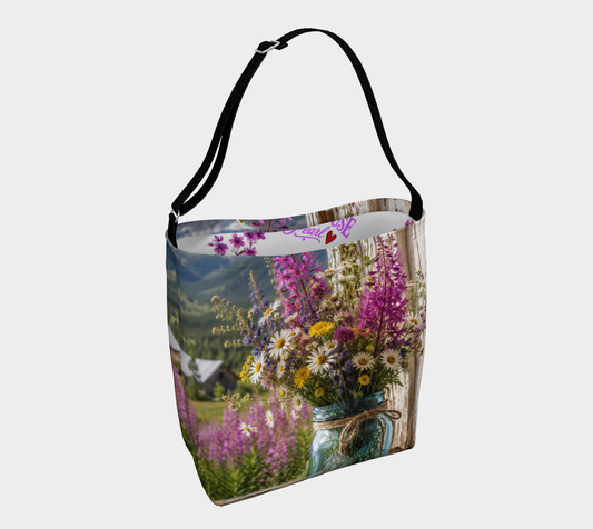 Wildflowers in Mason Jars Day Tote