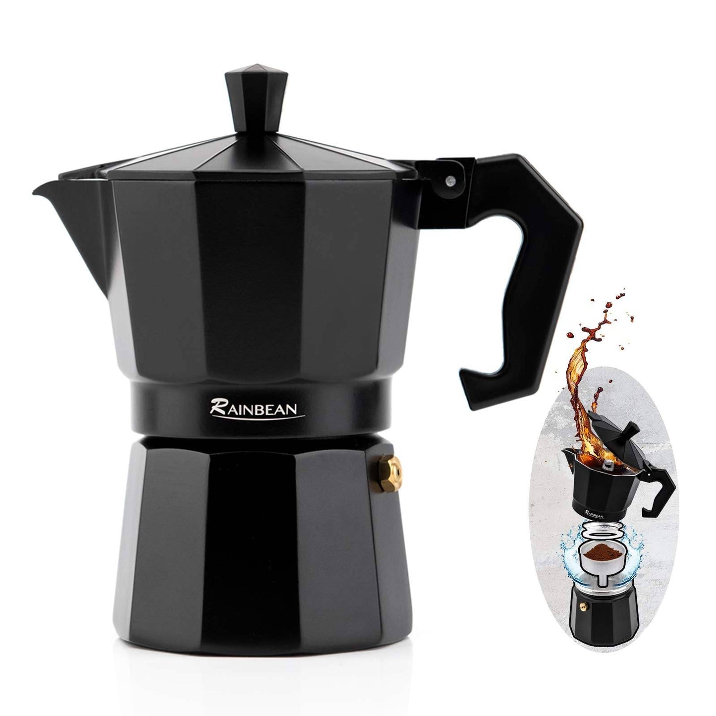 Classic Italian Moka Pot – Stovetop Espresso Maker (3 or 6 Cups)