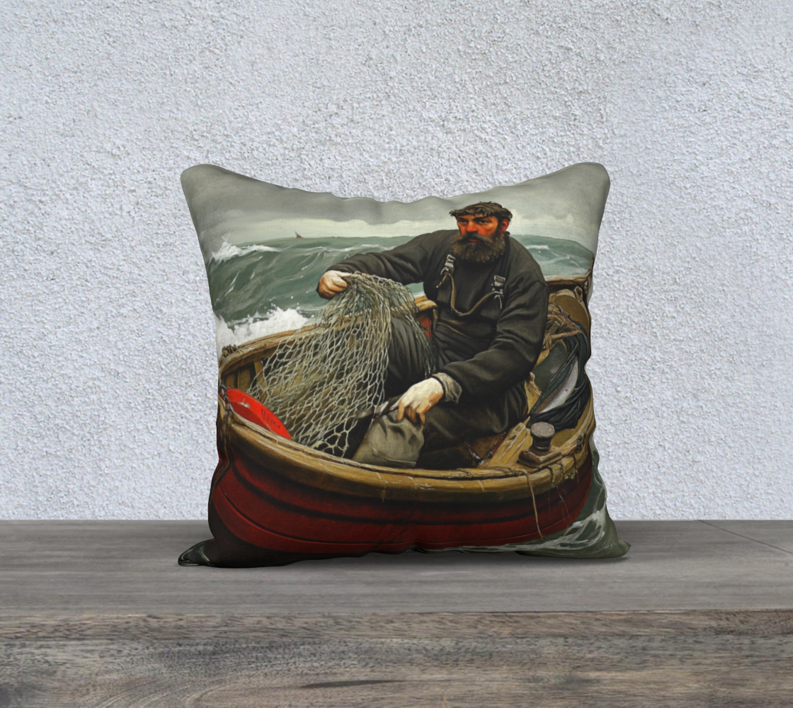 Old Fisherman 2 Pillow Case | Alaska Coastal Home Accent
