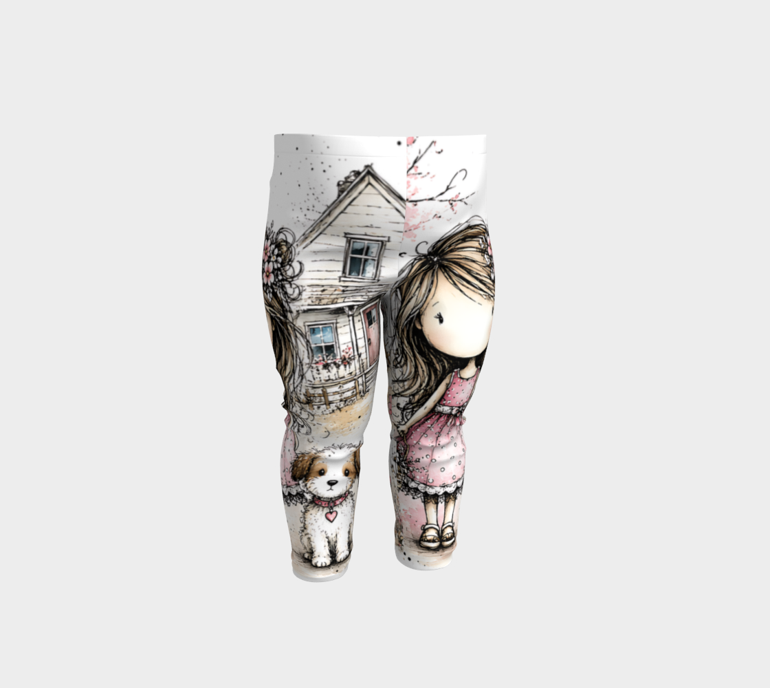 Farm Kid Girl & Dog Baby Leggings | Farmhouse Kids