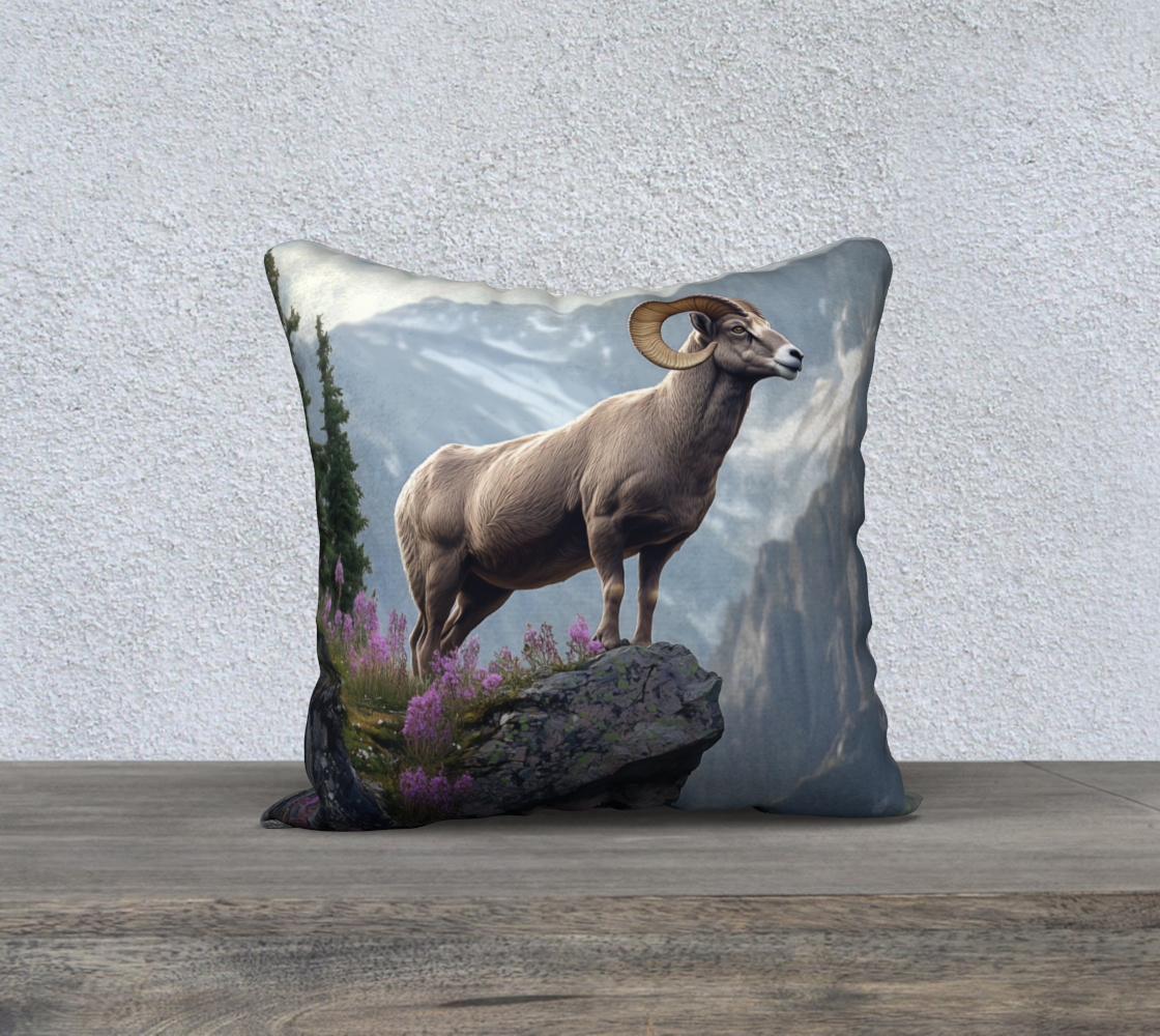 Big Horn Sheep Pillow Case | Alaska Wildlife Home Accent