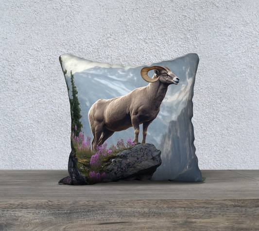 Big Horn Sheep Pillow Case | Alaska Wildlife Home Accent