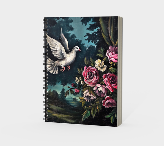 Wild Dove & Roses Spiral Notebook | Faith-Inspired Farmhouse Journal