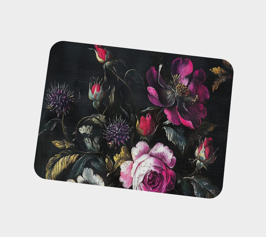 Garden Roses Vegan Leather Placemat | Floral Farmhouse Table Accent