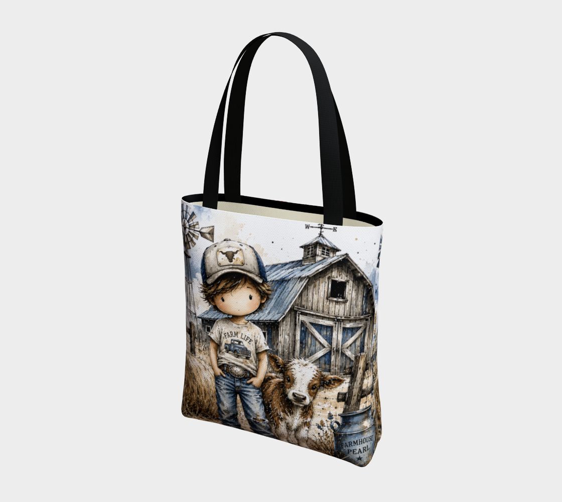 Farm Boy Life Tote Bag | Farmhouse Kids Carry-All