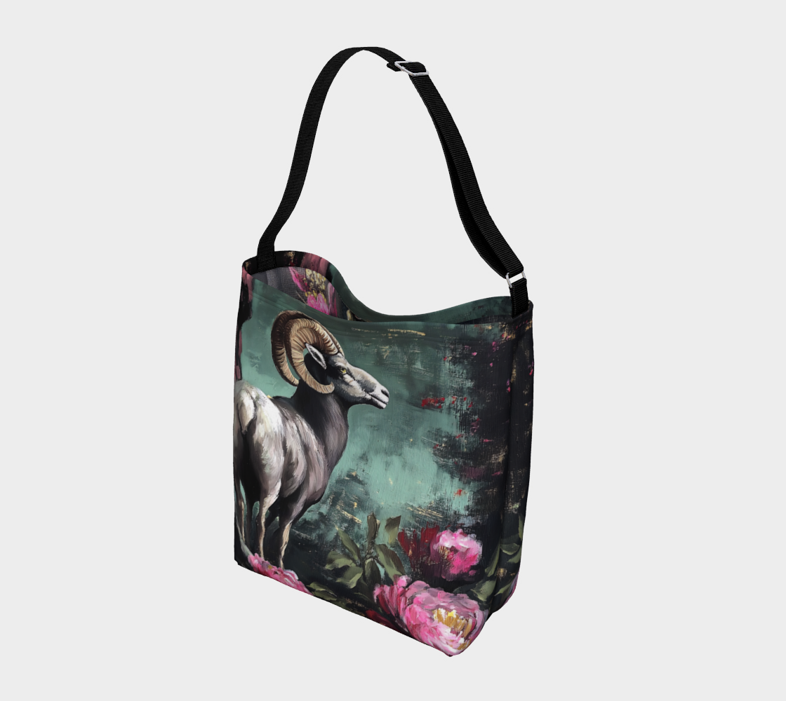 Wild Ram & Rose Tote Bag | Western Farmhouse Carry-All