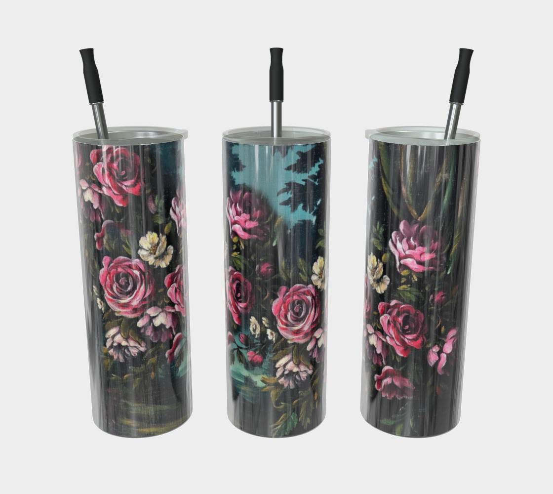 Rose Garden Stainless Steel Tumbler | Floral Farmhouse Drinkware