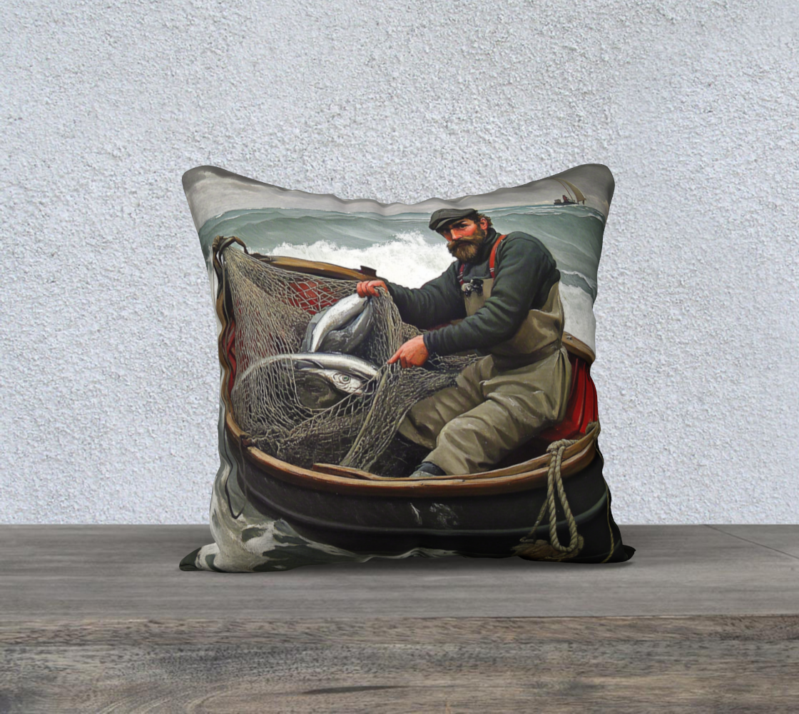 Old Fisherman 4 Pillow Case | Alaska Coastal Home Accent