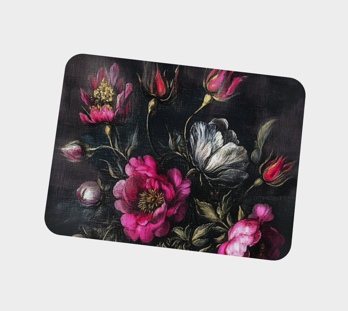 Wild Rose Garden Vegan Leather Placemat | Floral Farmhouse Table Accent