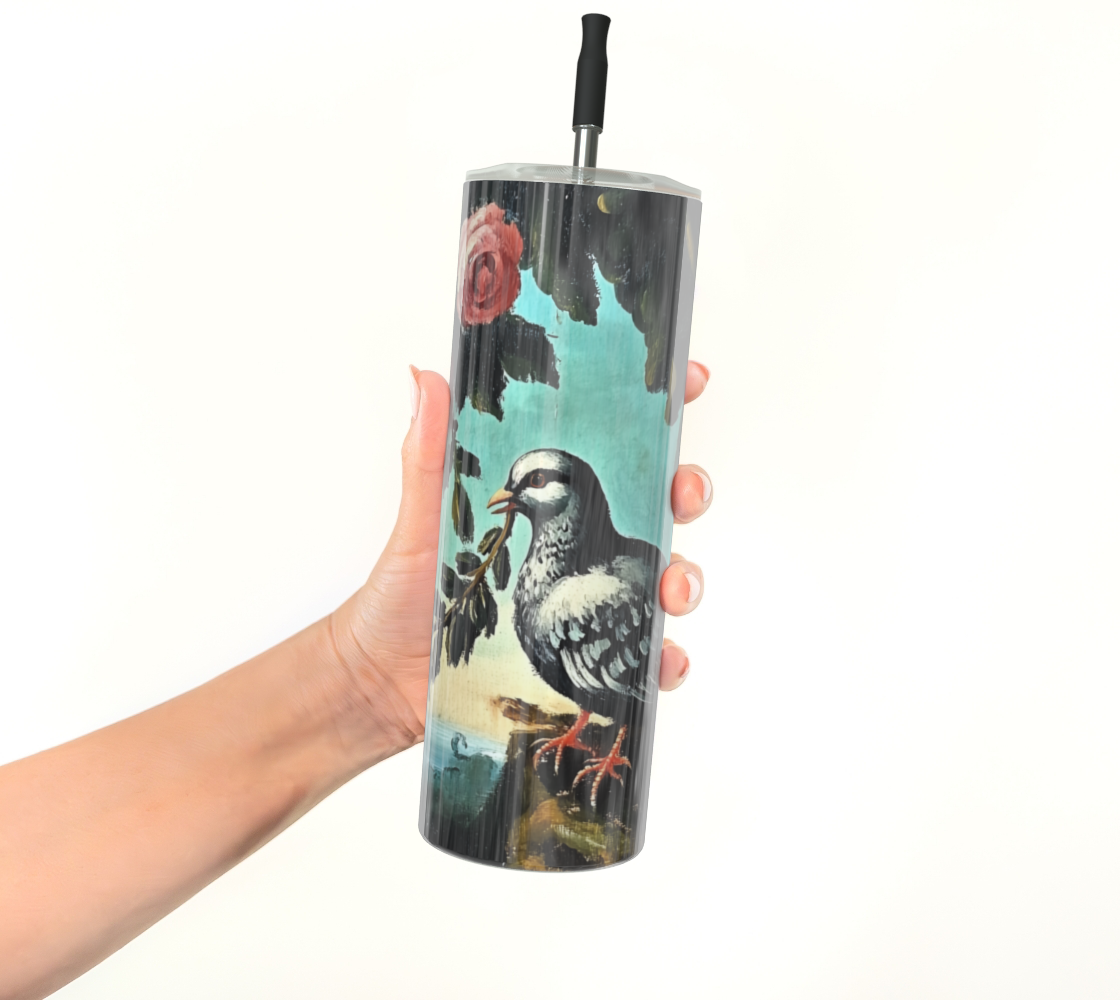 Dove & Olive Branch Stainless Steel Tumbler | Faith-Inspired Farmhouse Drinkware