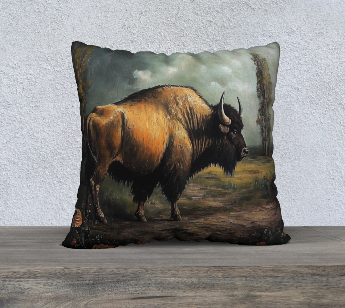 Buffalo & Rose Pillow Case | Western Farmhouse Home Accent