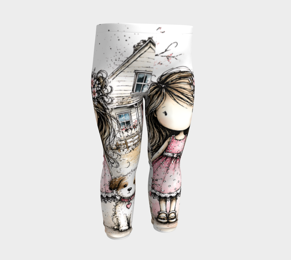 Farm Kid Girl & Dog Baby Leggings | Farmhouse Kids