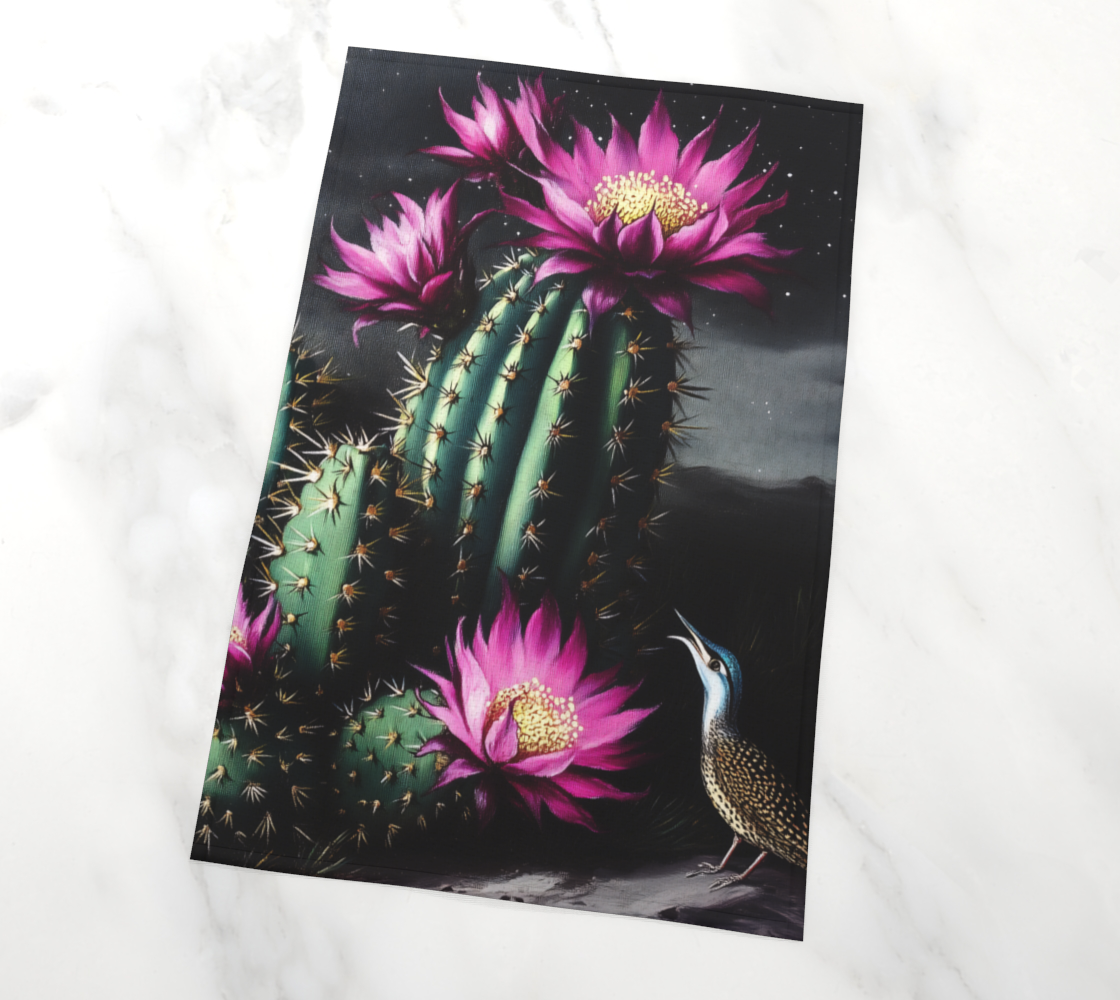 Desert Bloom Tea Towel | Farmhouse Kitchen Accent